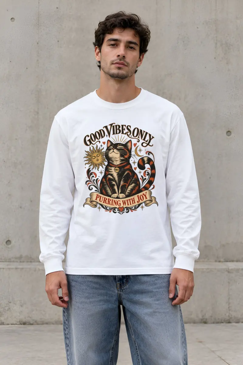 "Purring With Joy" Unisex Longsleeve T-shirt
