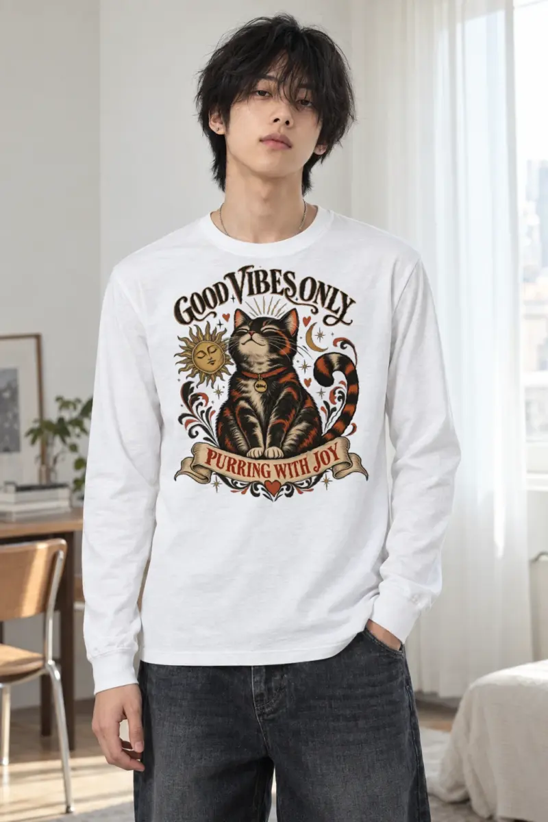 "Purring With Joy" Unisex Longsleeve T-shirt
