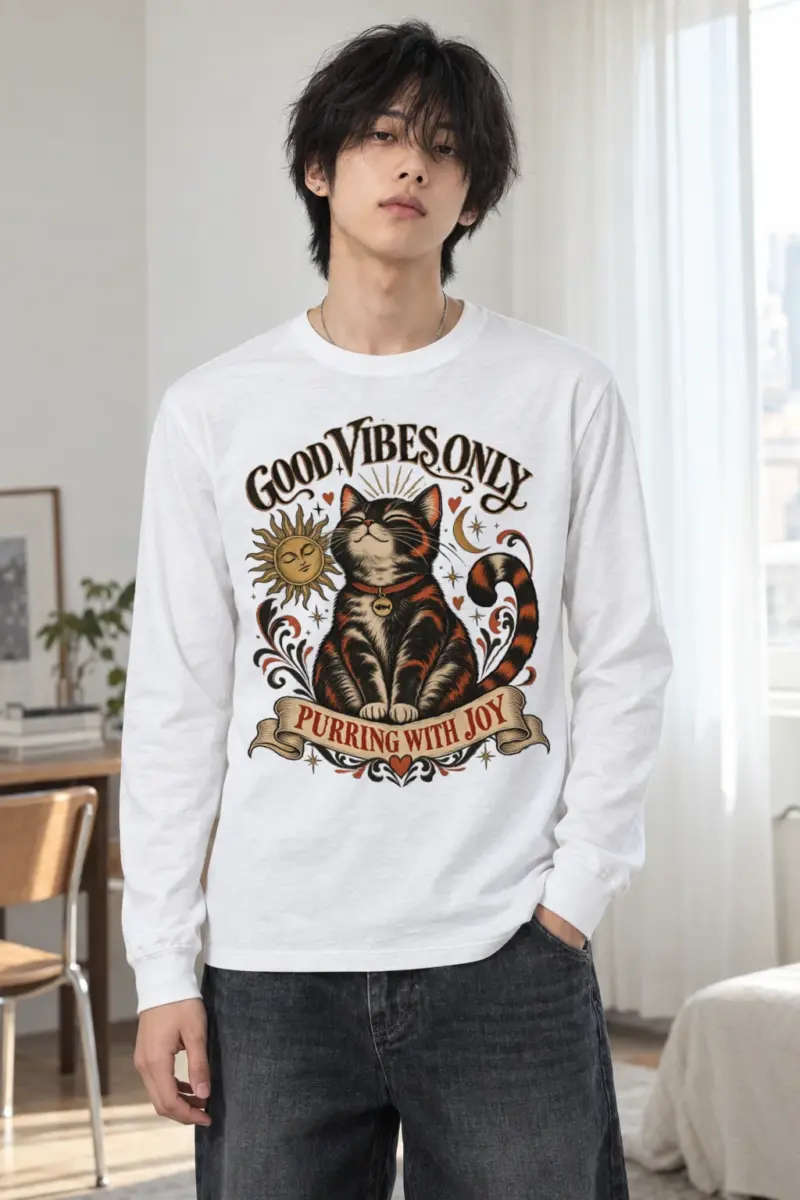"Purring With Joy" Unisex Longsleeve T-shirt