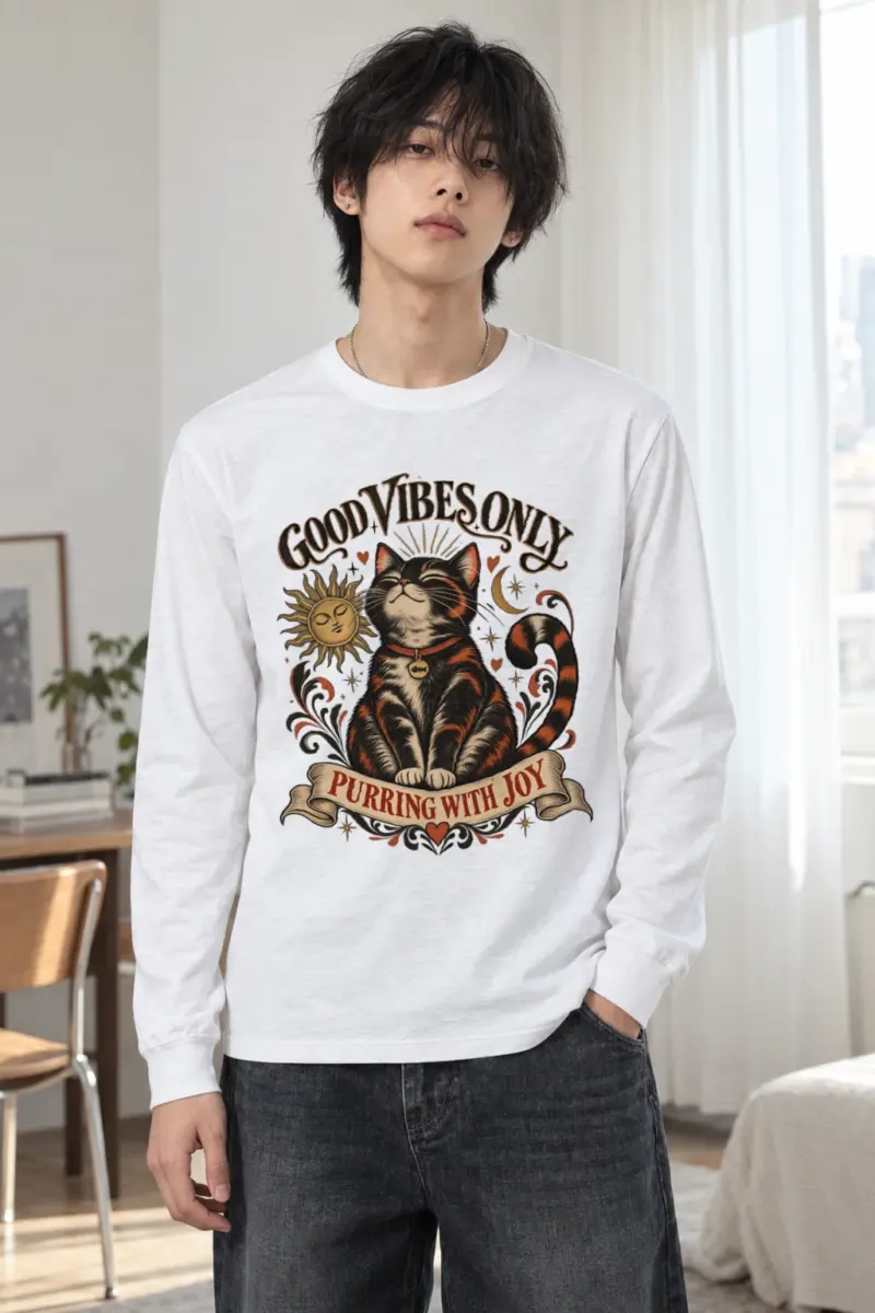 "Purring With Joy" Unisex Longsleeve T-shirt