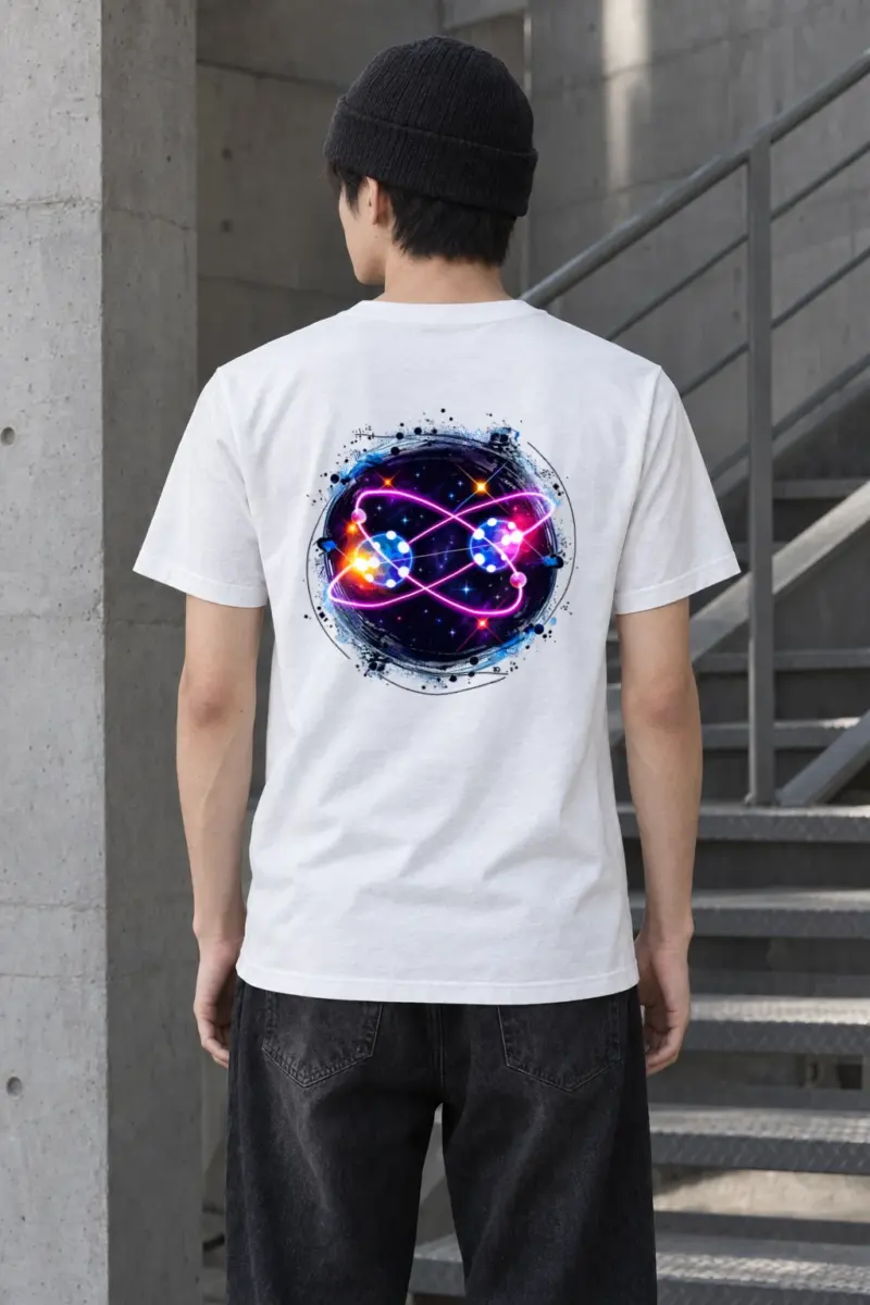 "Quantum Orbit Glow" Heavyweight Unisex Crewneck T-shirt