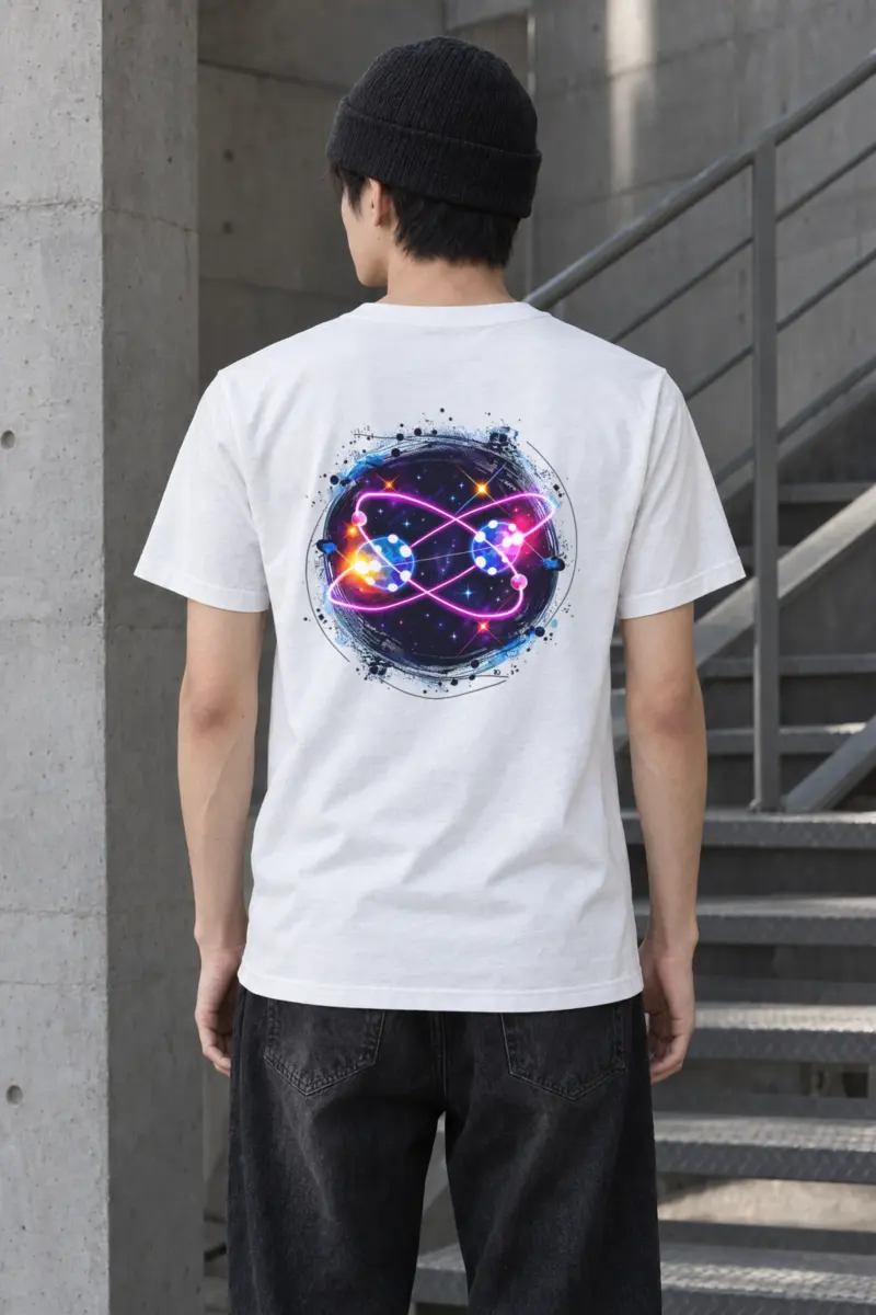 "Quantum Orbit Glow" Heavyweight Unisex Crewneck T-shirt