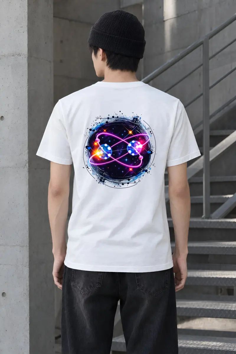 "Quantum Orbit Glow" Heavyweight Unisex Crewneck T-shirt
