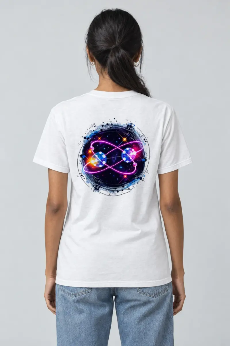 "Quantum Orbit Glow" Heavyweight Unisex Crewneck T-shirt | Gildan 5000