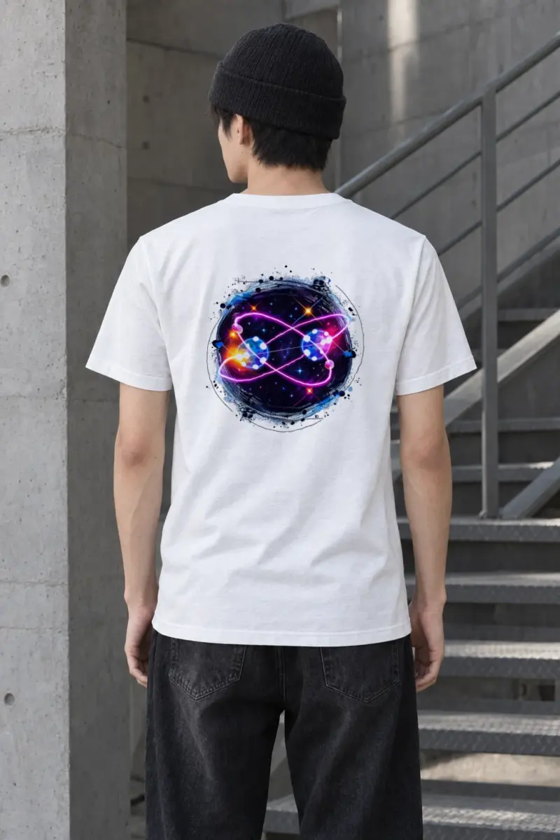 "Quantum Orbit Glow" Heavyweight Unisex Crewneck T-shirt