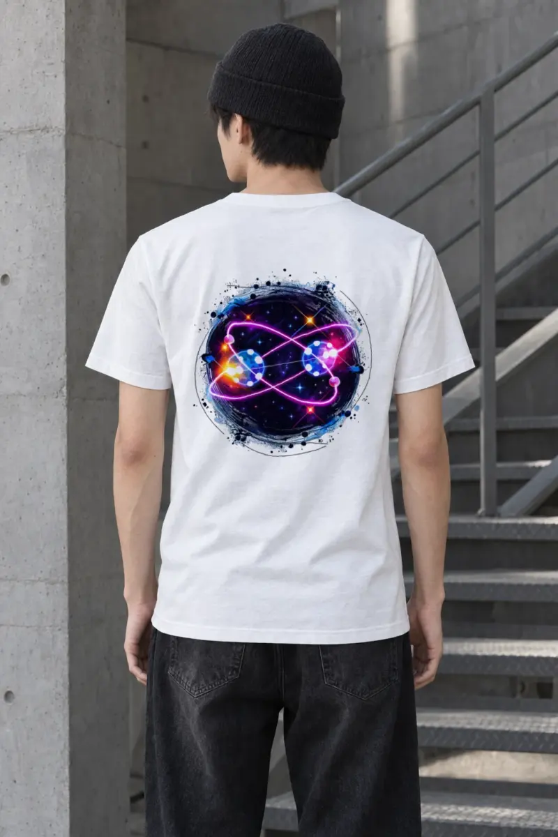 "Quantum Orbit Glow" Heavyweight Unisex Crewneck T-shirt