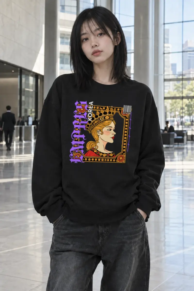 "Queen Korea" Heavy Blend Unisex Crewneck Sweatshirt | Gildan 18000
