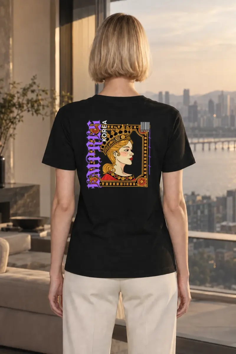 "Queen Korea" Heavyweight Unisex Crewneck T-shirt | Gildan 5000