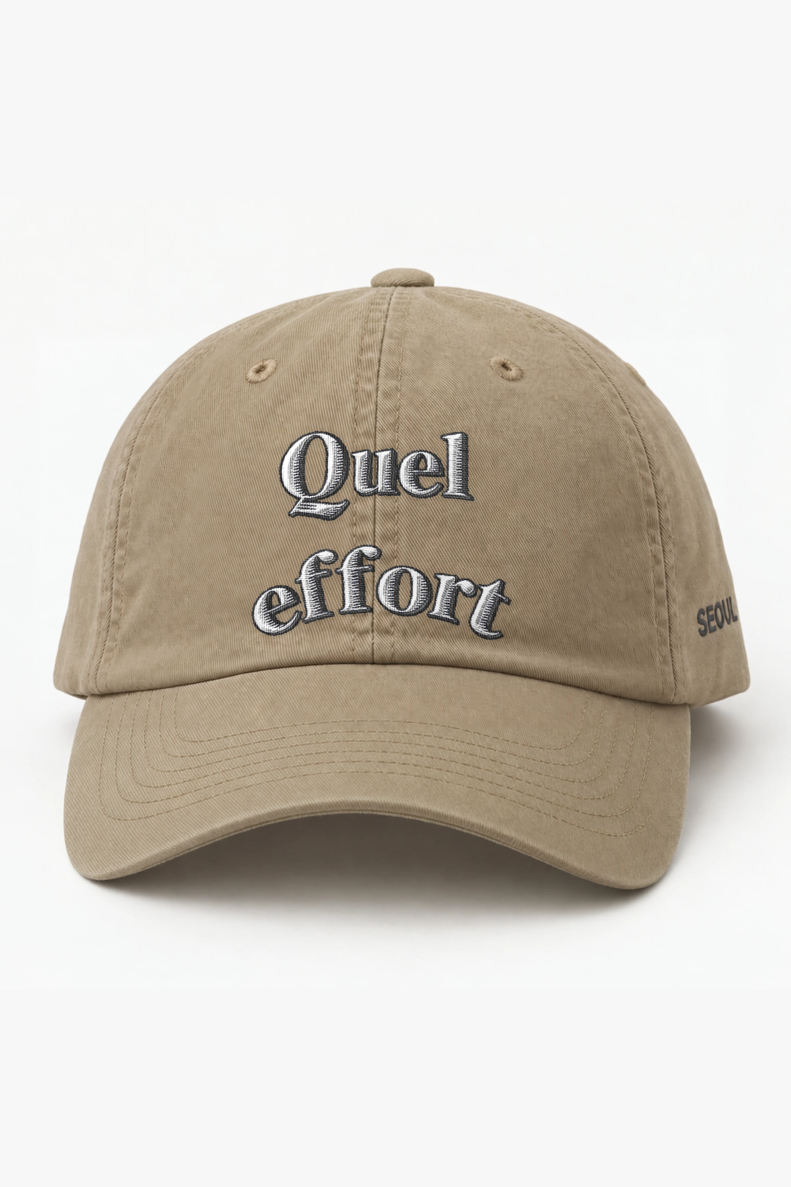 "Quel Effort" Classic Dad Hat · Embroidered — khaki/cap-front