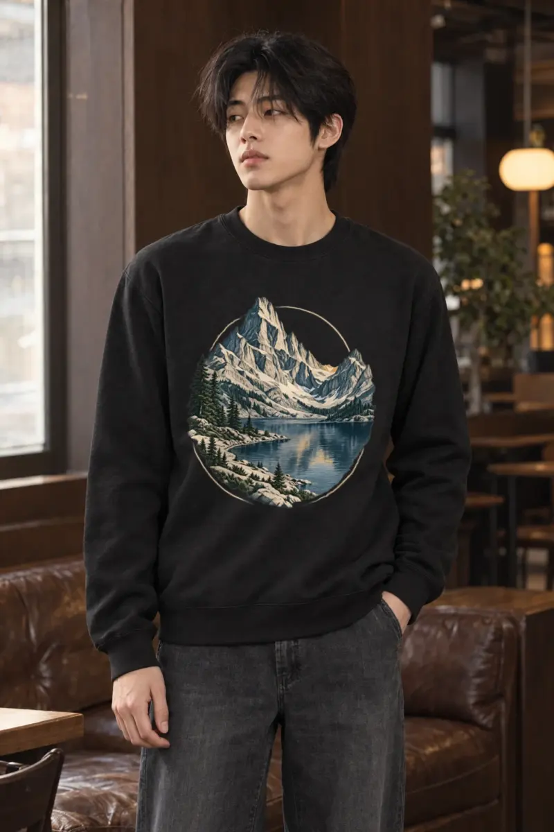 "Quiet Alpine Passage" Heavy Blend Unisex Crewneck Sweatshirt