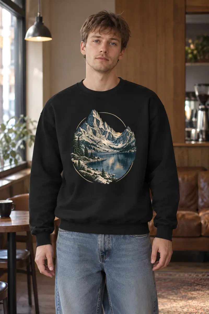 "Quiet Alpine Passage" Heavy Blend Unisex Crewneck Sweatshirt