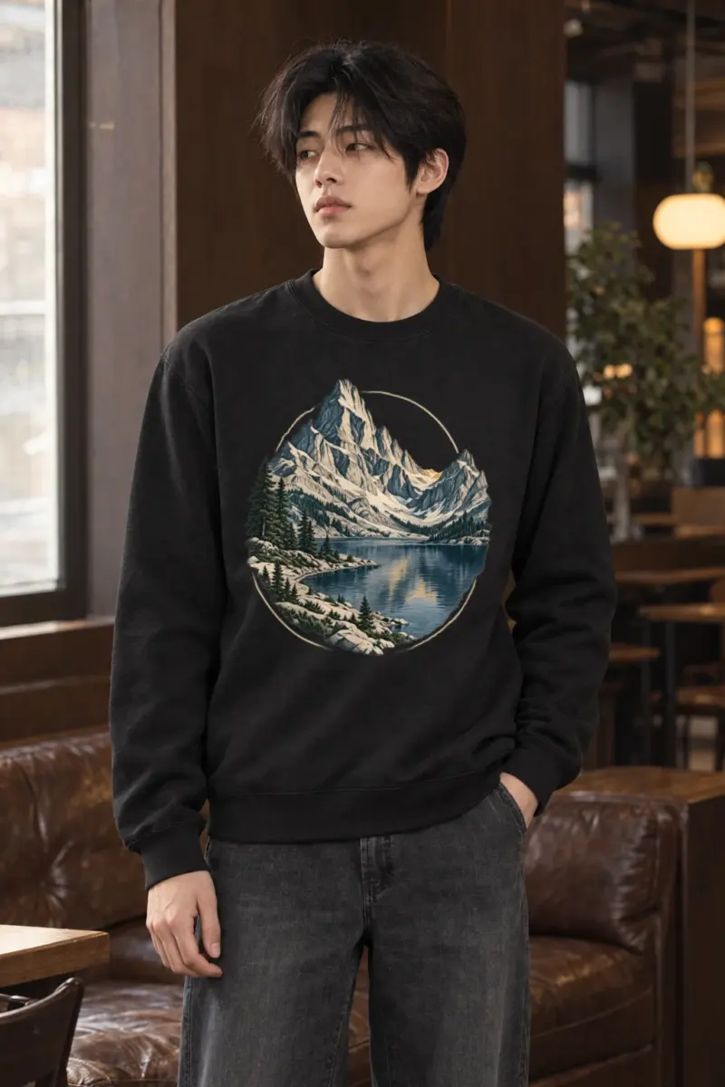 "Quiet Alpine Passage" Heavy Blend Unisex Crewneck Sweatshirt