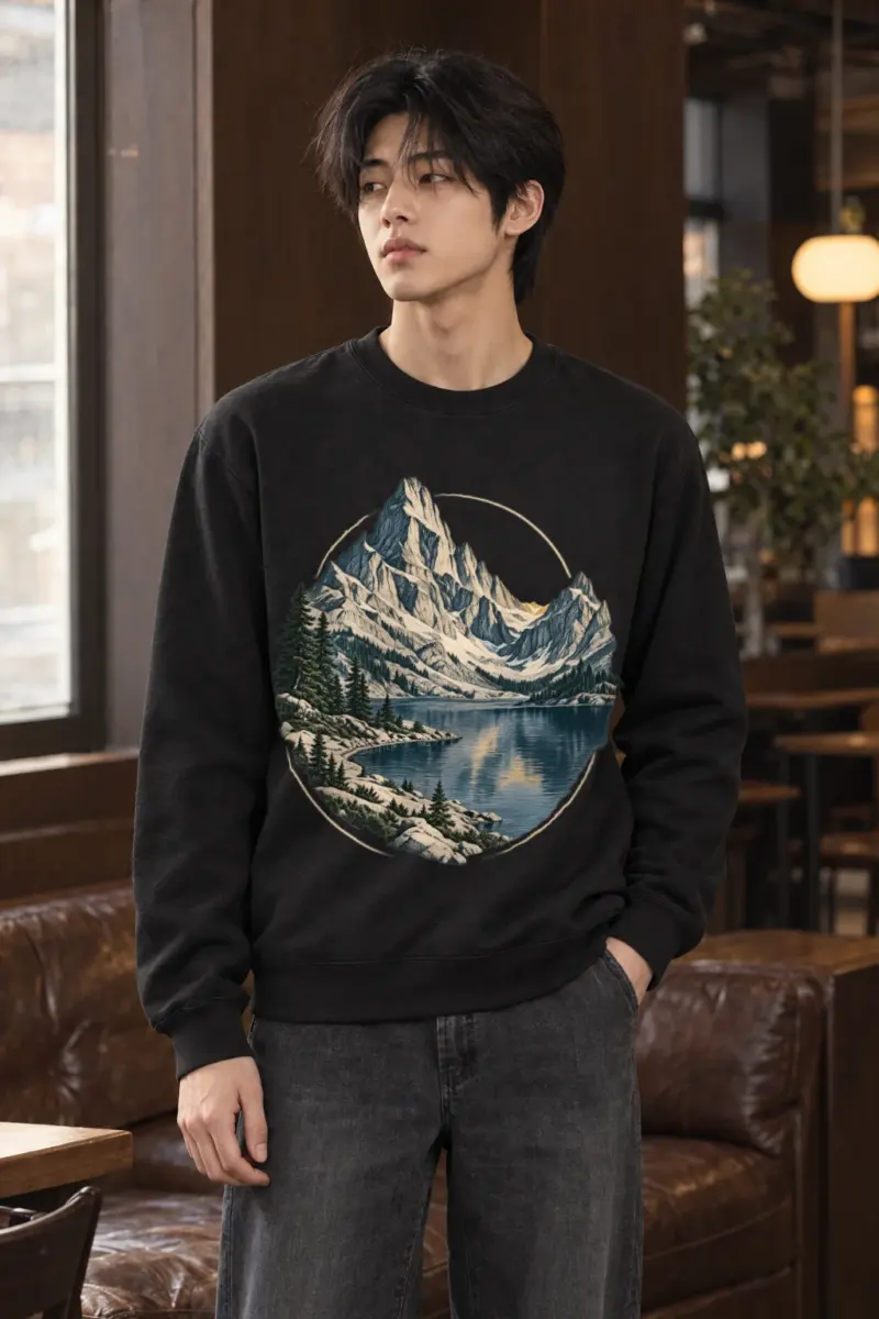 "Quiet Alpine Passage" Heavy Blend Unisex Crewneck Sweatshirt