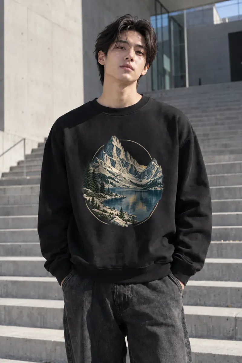"Quiet Alpine Passage" Heavy Blend Unisex Crewneck Sweatshirt | Gildan 18000