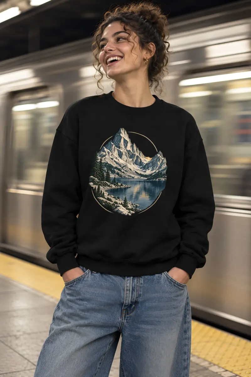 "Quiet Alpine Passage" Heavy Blend Unisex Crewneck Sweatshirt