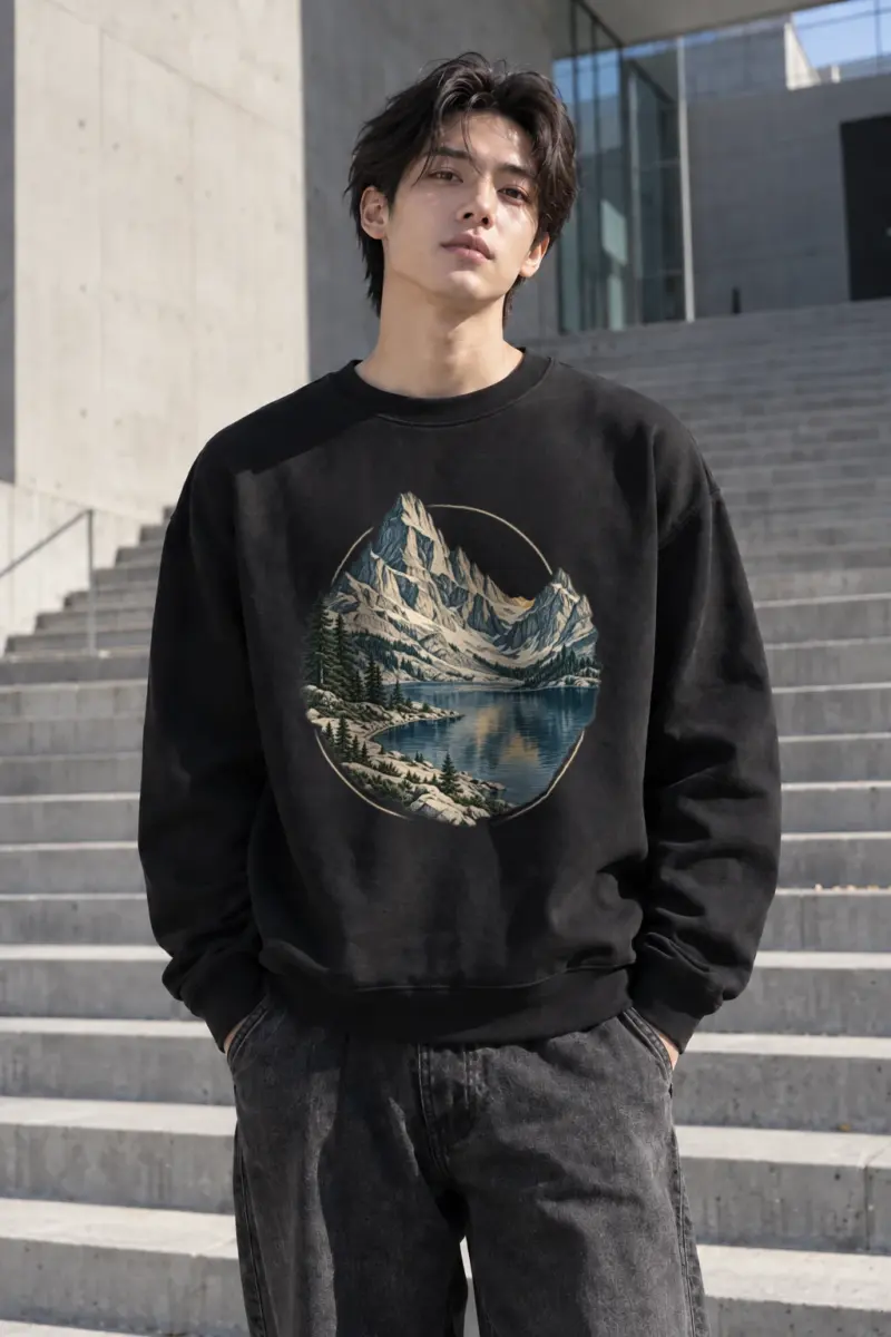 "Quiet Alpine Passage" Heavy Blend Unisex Crewneck Sweatshirt | Gildan 18000