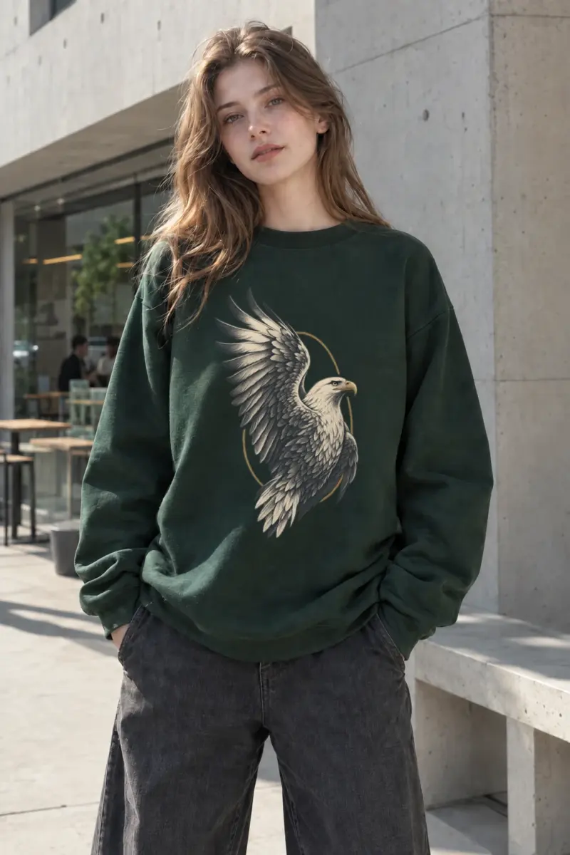 "Quiet Ascent Eagle" Heavy Blend Unisex Crewneck Sweatshirt | Gildan 18000