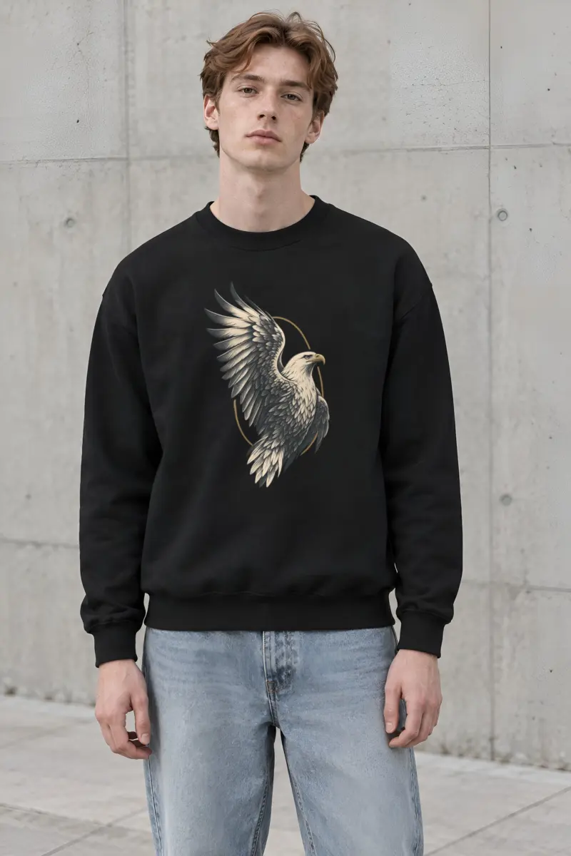 "Quiet Ascent Eagle" Heavy Blend Unisex Crewneck Sweatshirt
