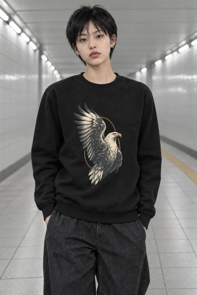 "Quiet Ascent Eagle" Heavy Blend Unisex Crewneck Sweatshirt | Gildan 18000
