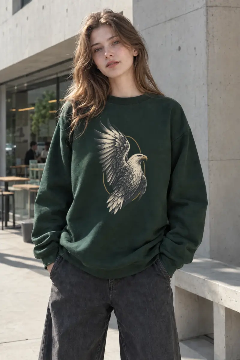 "Quiet Ascent Eagle" Heavy Blend Unisex Crewneck Sweatshirt | Gildan 18000