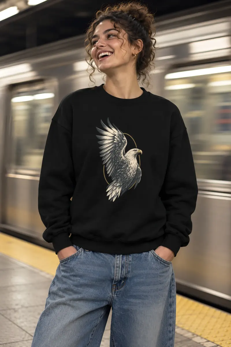 "Quiet Ascent Eagle" Heavy Blend Unisex Crewneck Sweatshirt