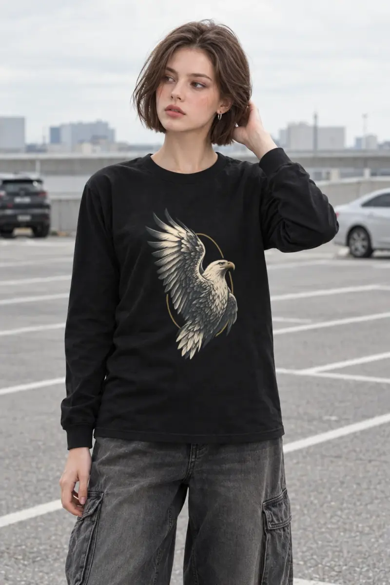 "Quiet Ascent Eagle" Unisex Longsleeve T-shirt