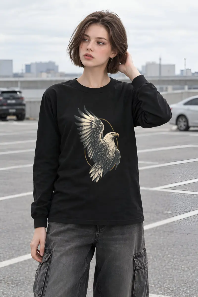 "Quiet Ascent Eagle" Unisex Longsleeve T-shirt