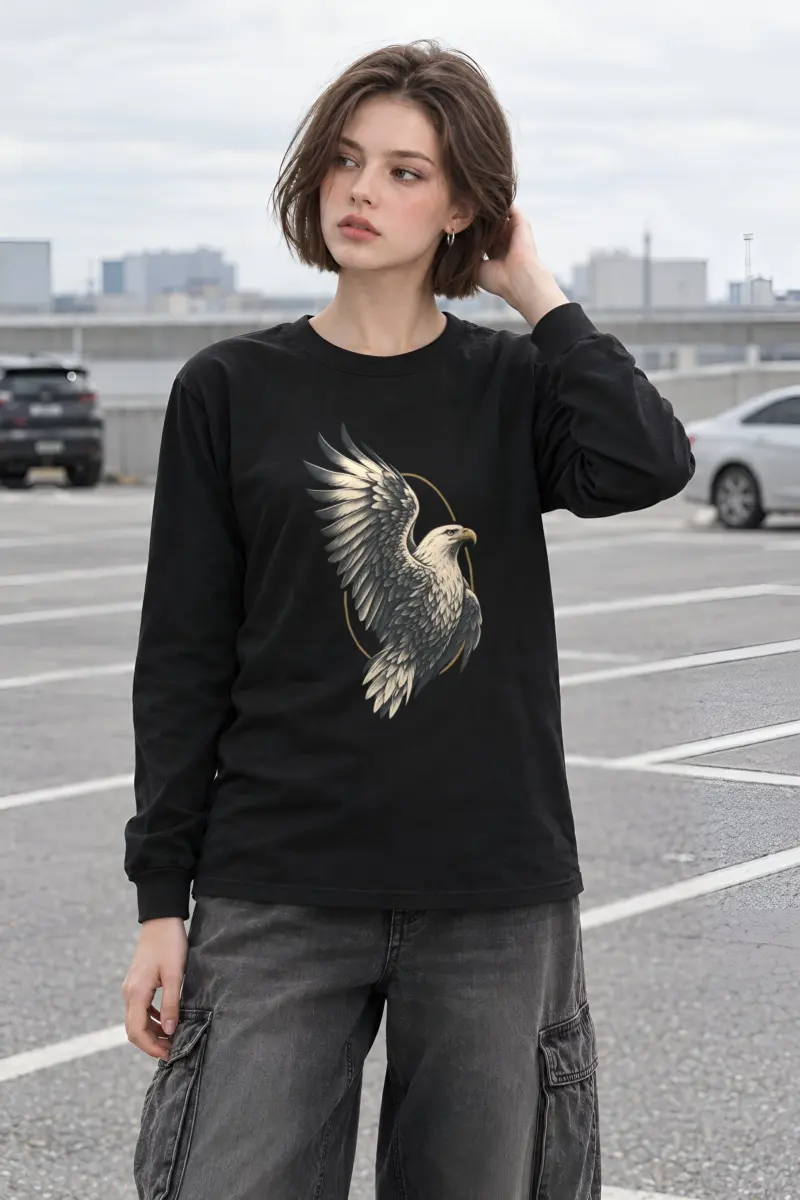 "Quiet Ascent Eagle" Unisex Longsleeve T-shirt