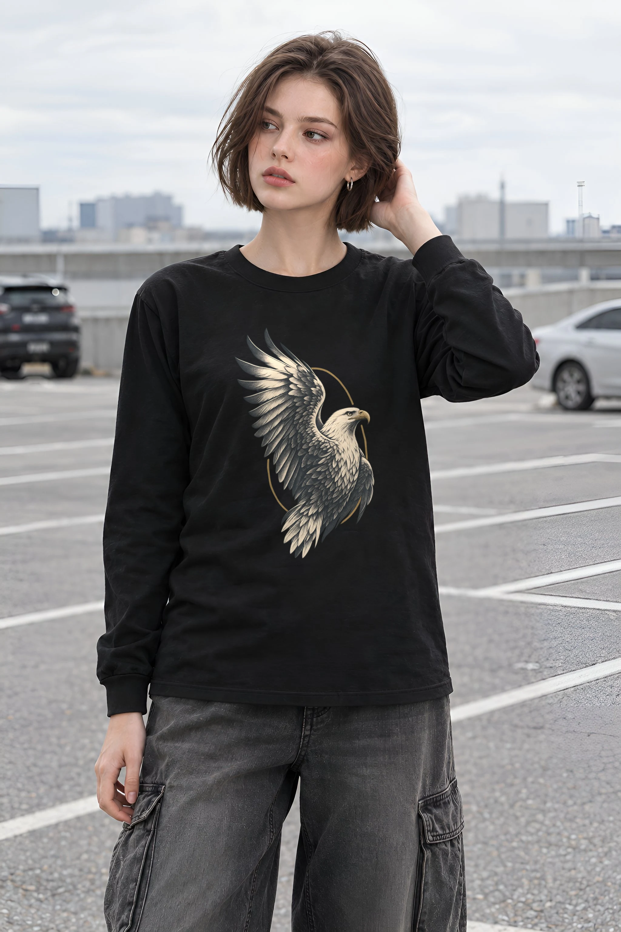 "Quiet Ascent Eagle" Unisex Longsleeve T-shirt
