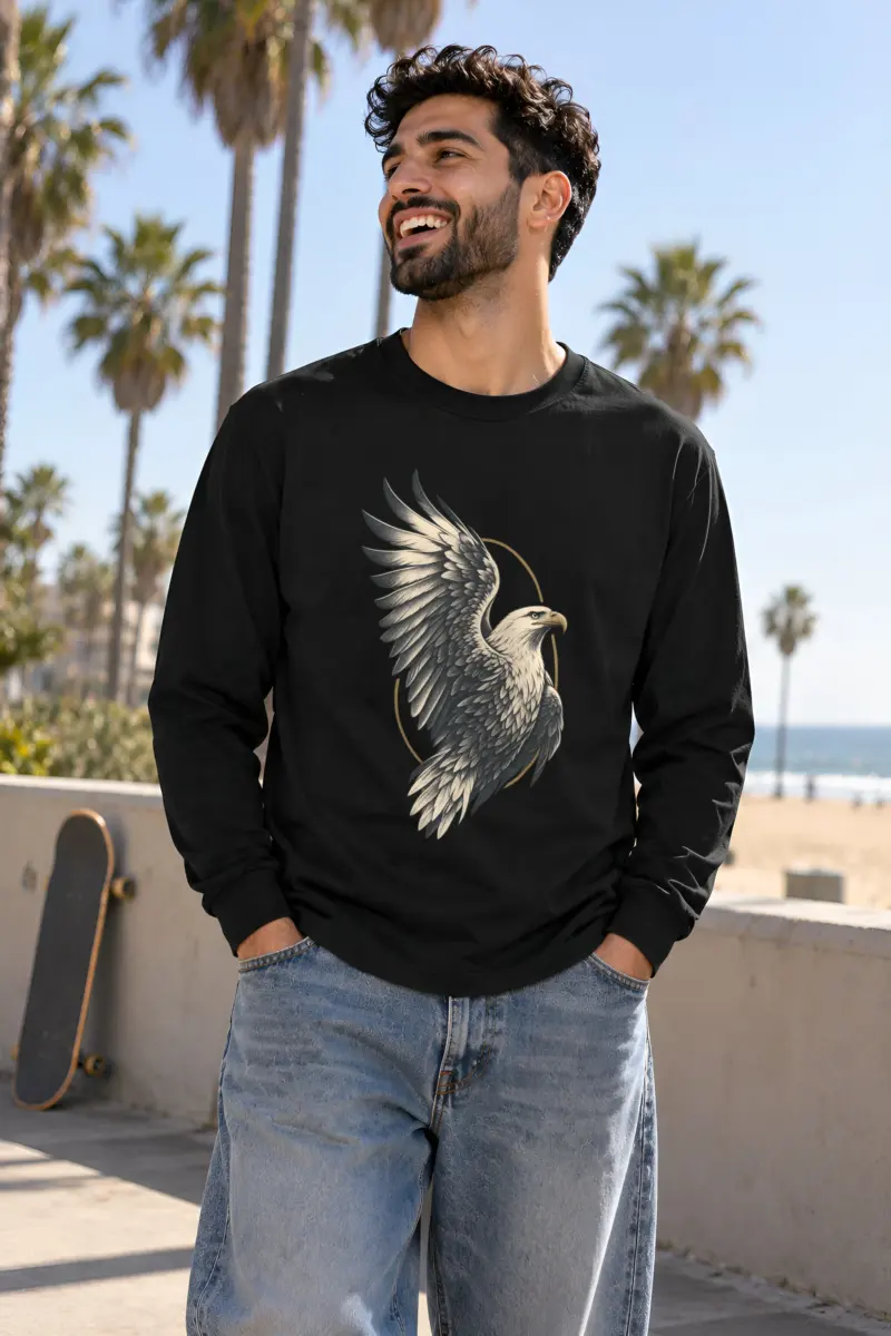 "Quiet Ascent Eagle" Unisex Longsleeve T-shirt