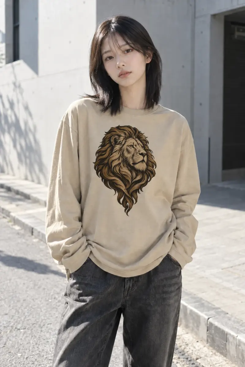 "Quiet Authority Lion" Unisex Longsleeve T-shirt | Gildan 2400