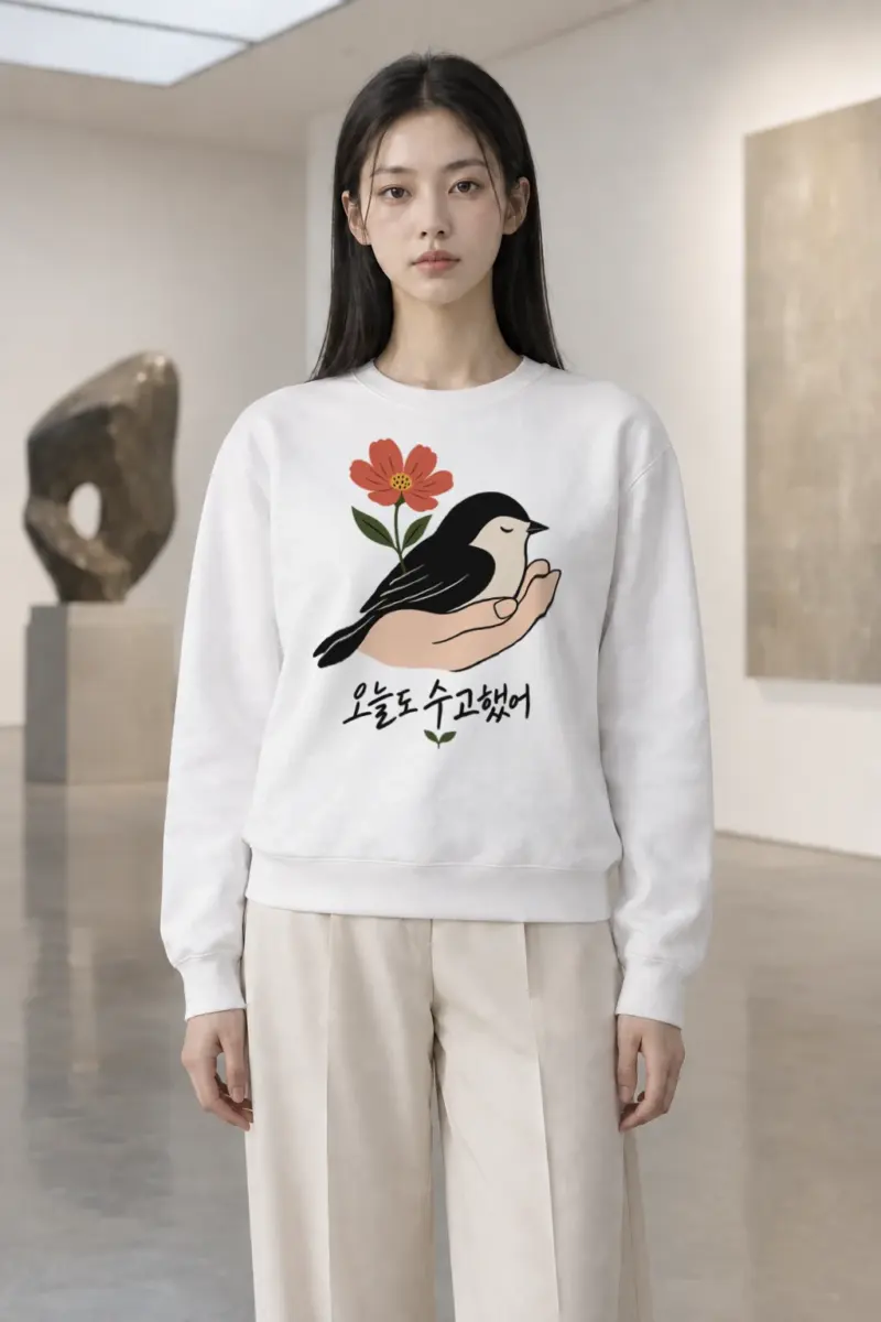 "Quiet Bloom" Heavy Blend Unisex Crewneck Sweatshirt | Gildan 18000