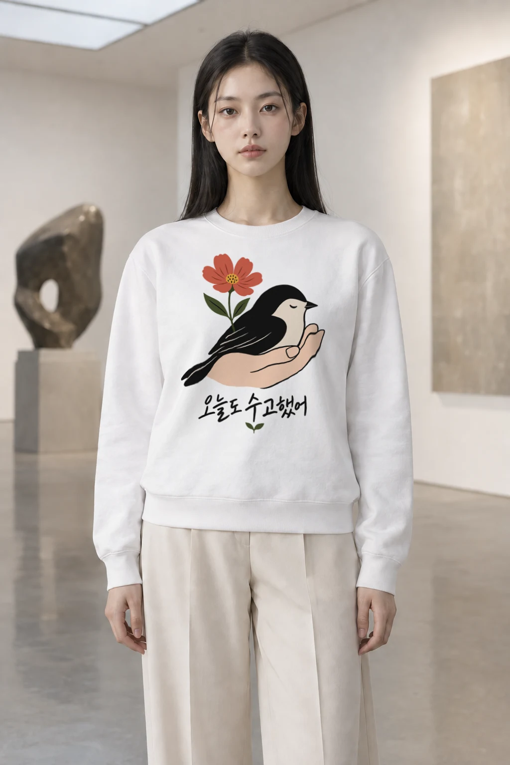 "Quiet Bloom" Heavy Blend Unisex Crewneck Sweatshirt | Gildan 18000