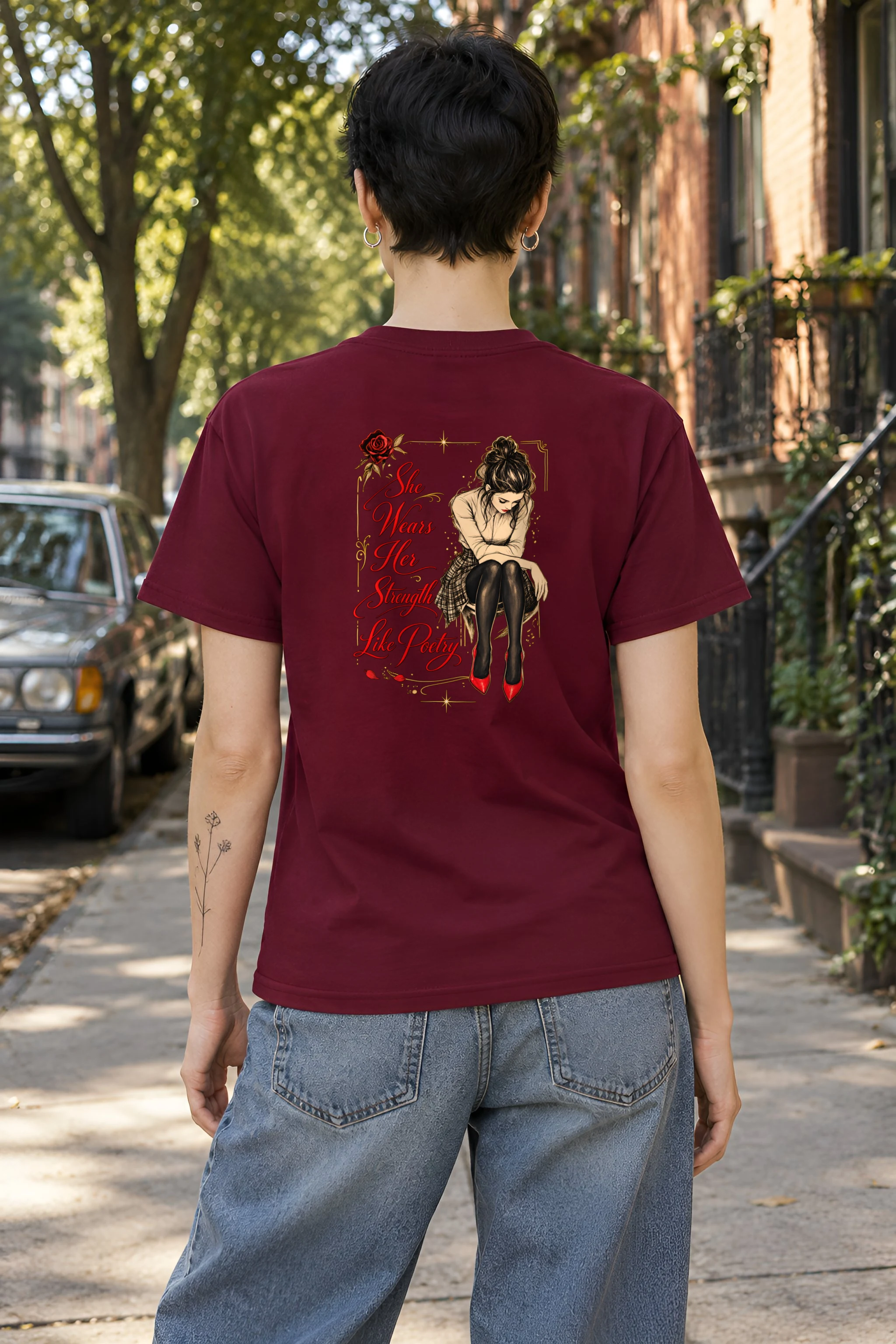 "Quiet Bloom" Heavyweight Unisex Crewneck T-shirt