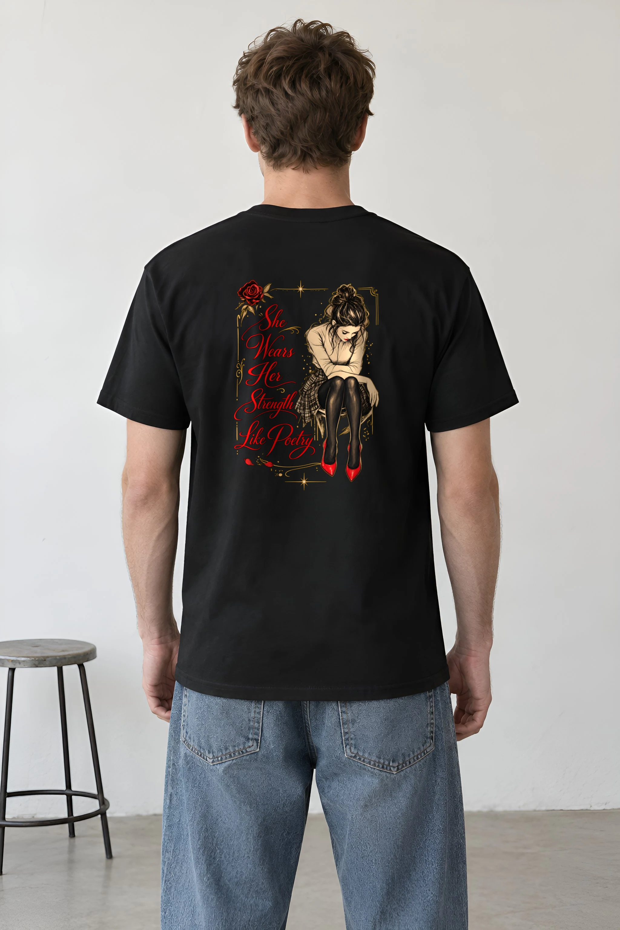 "Quiet Bloom" Heavyweight Unisex Crewneck T-shirt