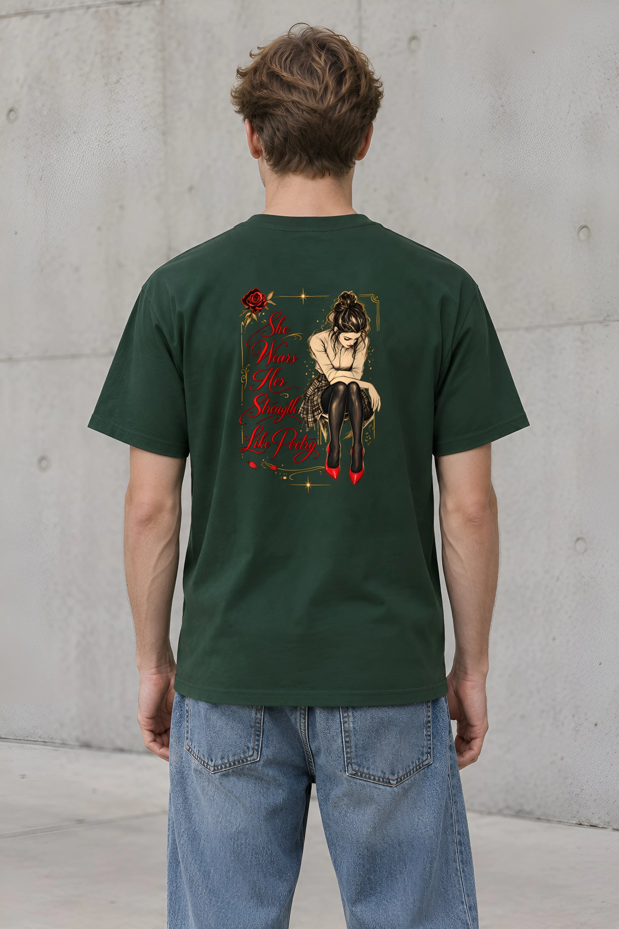 "Quiet Bloom" Heavyweight Unisex Crewneck T-shirt