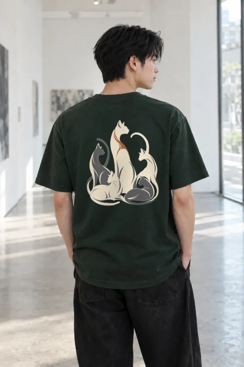 "Quiet Cat Rhythm" Heavyweight Unisex Crewneck T-shirt | Gildan 5000