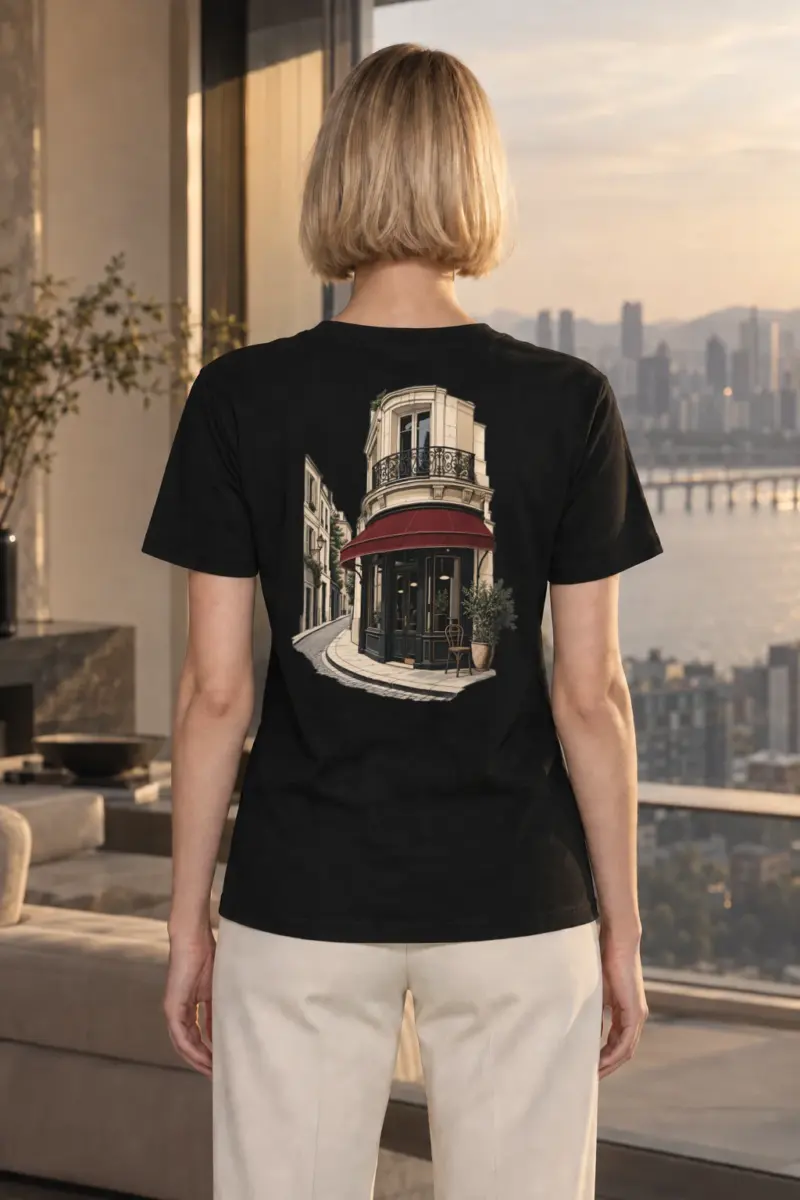 "Quiet Corner Café" Heavyweight Unisex Crewneck T-shirt | Gildan 5000