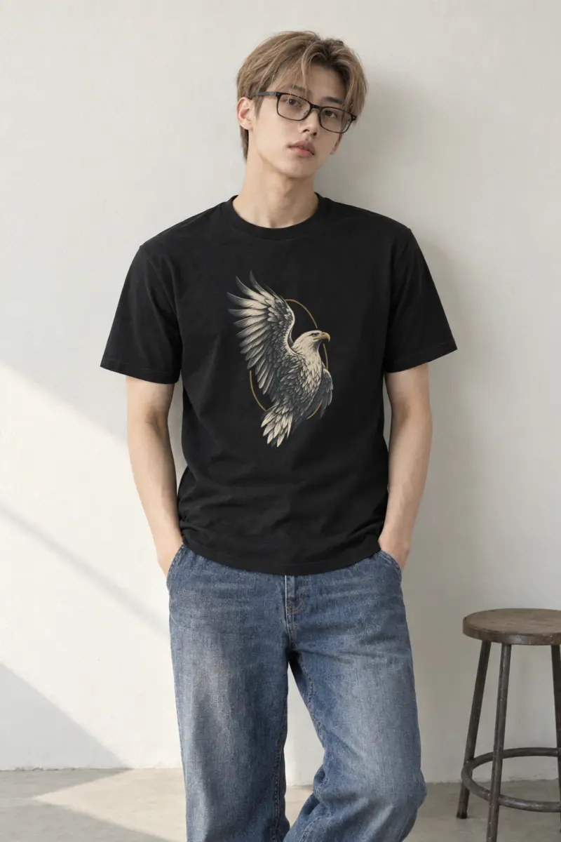 "Quiet Eagle Ascent" Heavyweight Unisex Crewneck T-shirt