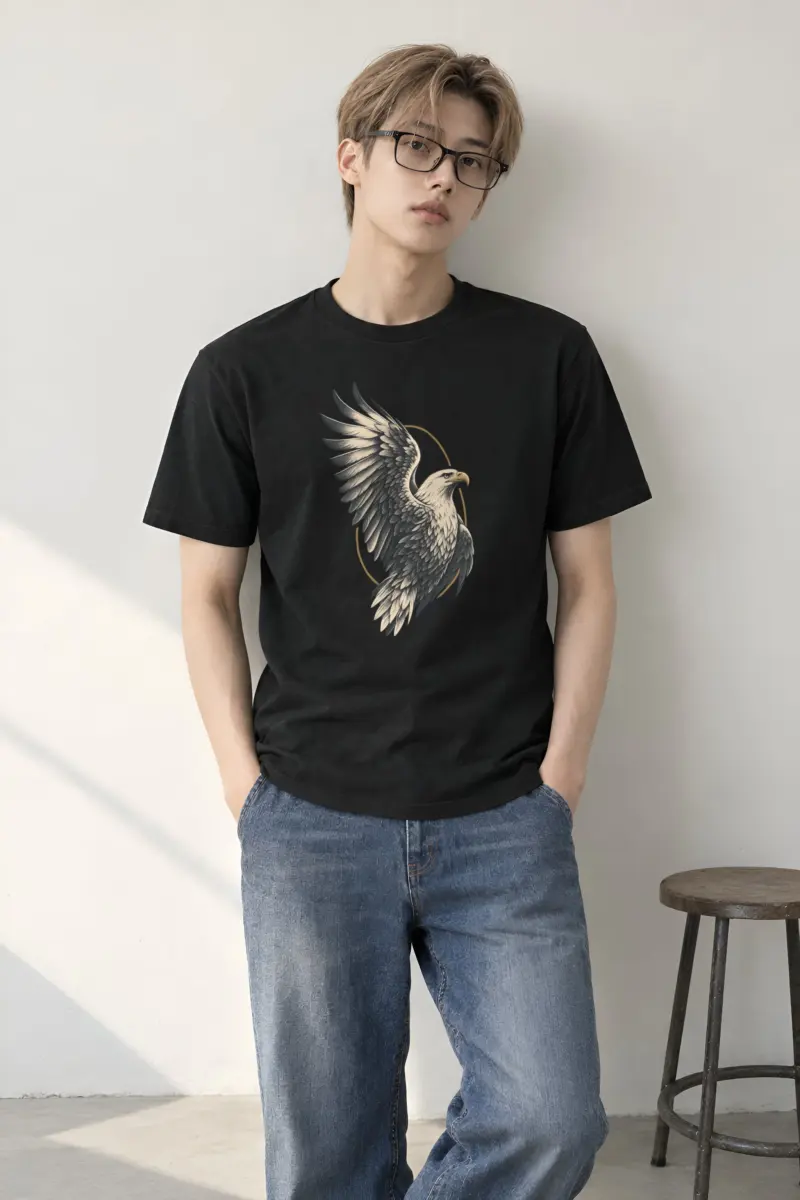 "Quiet Eagle Ascent" Heavyweight Unisex Crewneck T-shirt