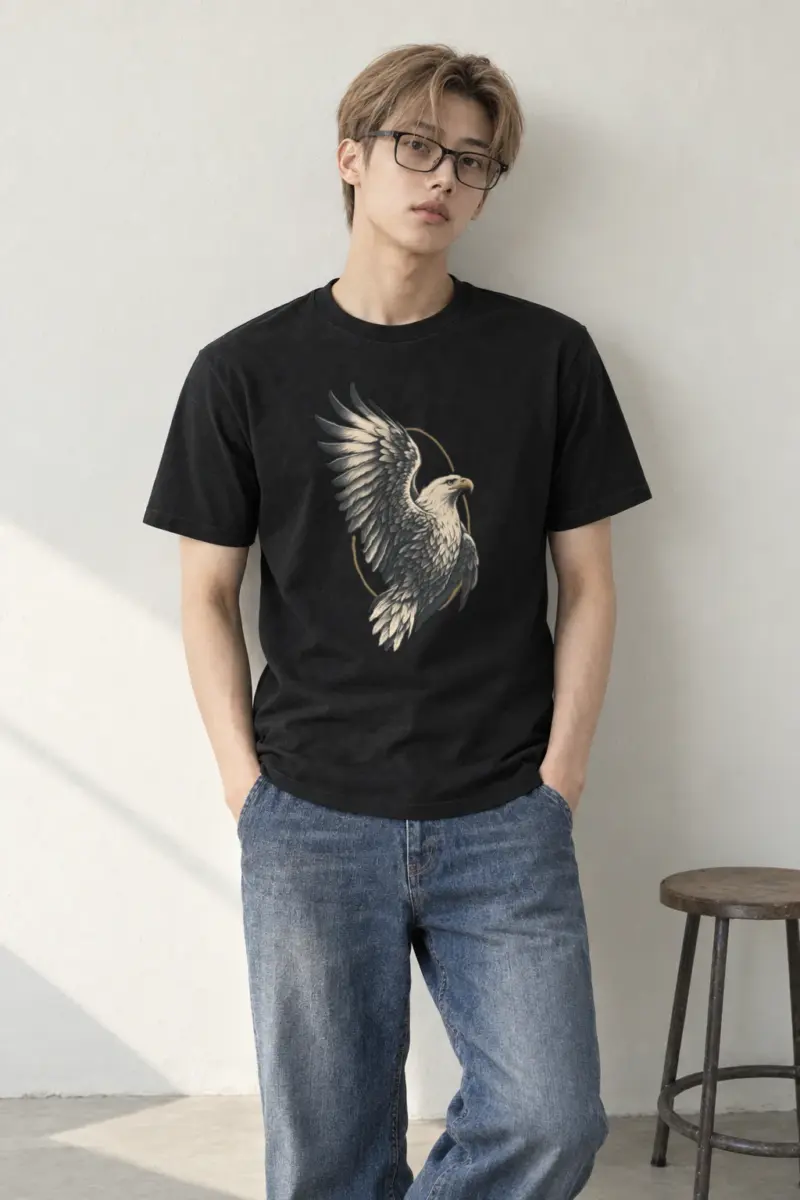 "Quiet Eagle Ascent" Heavyweight Unisex Crewneck T-shirt