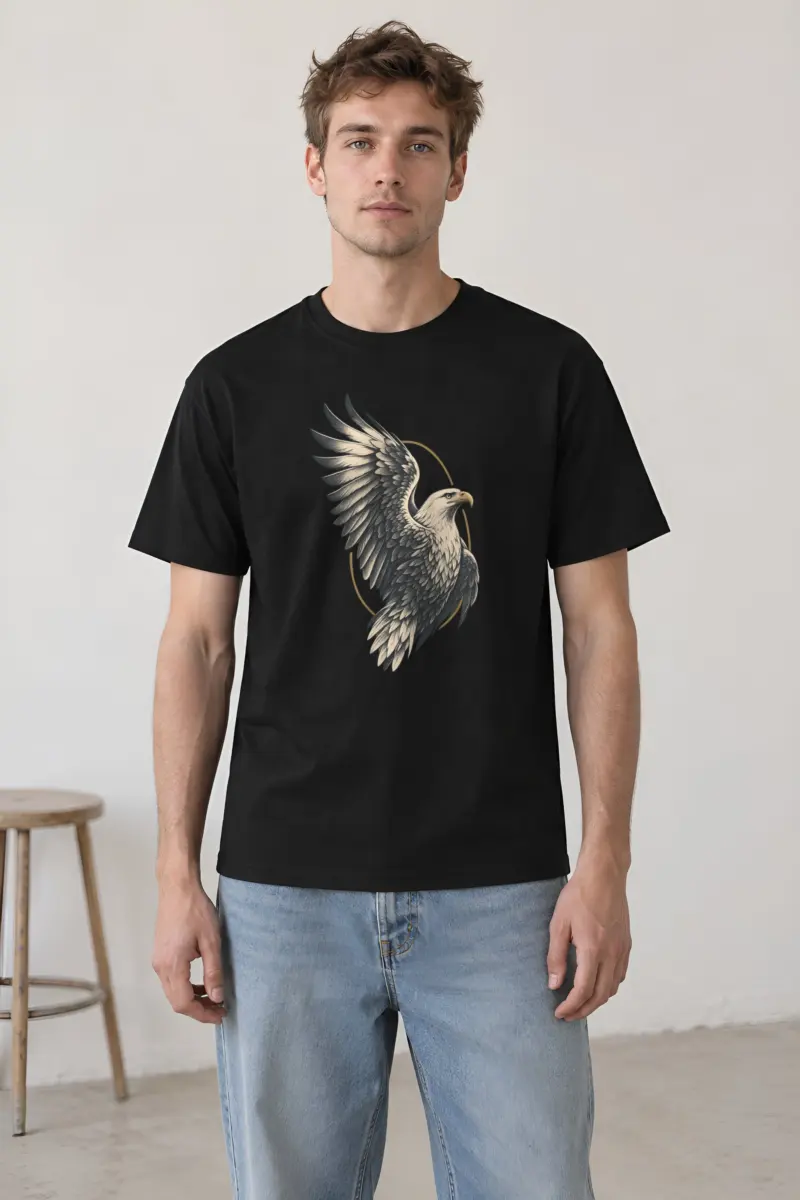 "Quiet Eagle Ascent" Heavyweight Unisex Crewneck T-shirt