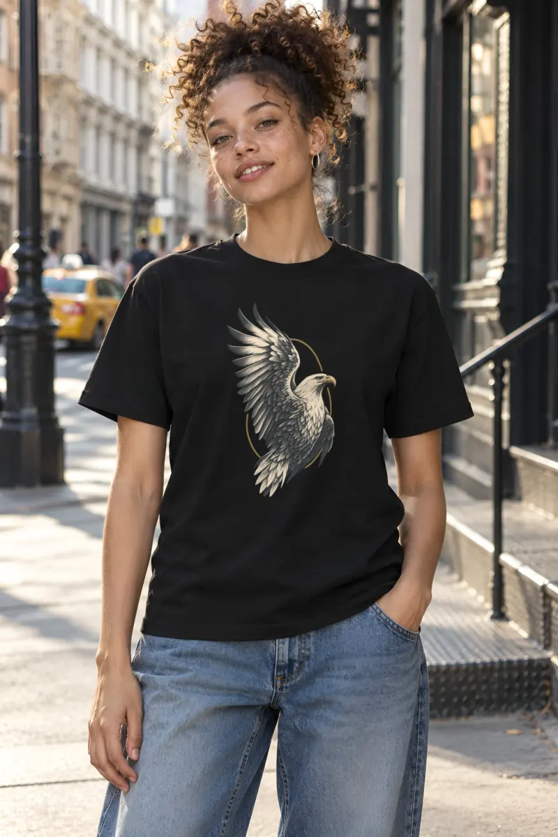 "Quiet Eagle Ascent" Heavyweight Unisex Crewneck T-shirt