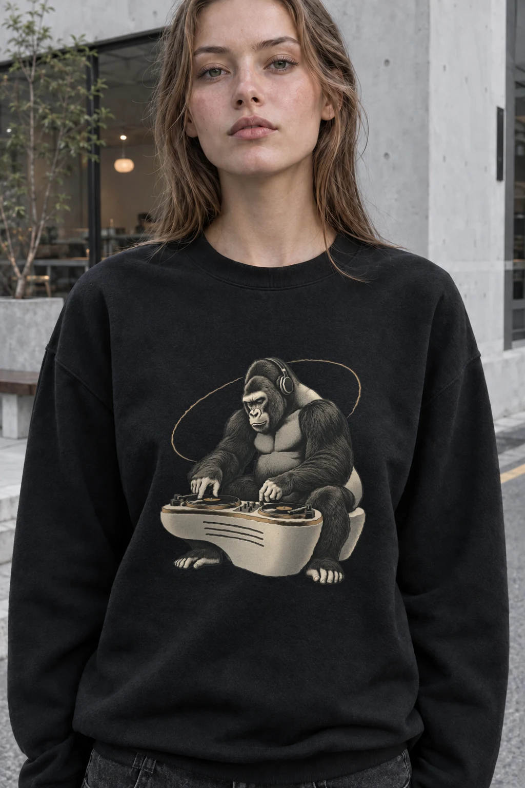 "Quiet Frequency Gorilla" Heavy Blend Unisex Crewneck Sweatshirt | Gildan 18000