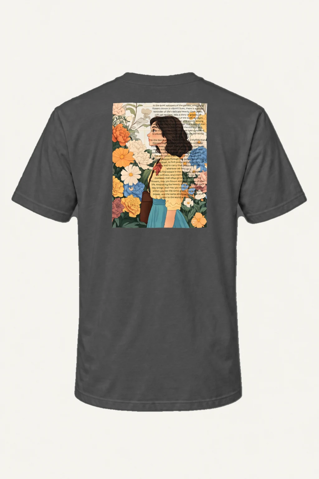 "Quiet Garden Bloom" Heavyweight Unisex Crewneck T-shirt | Gildan 5000