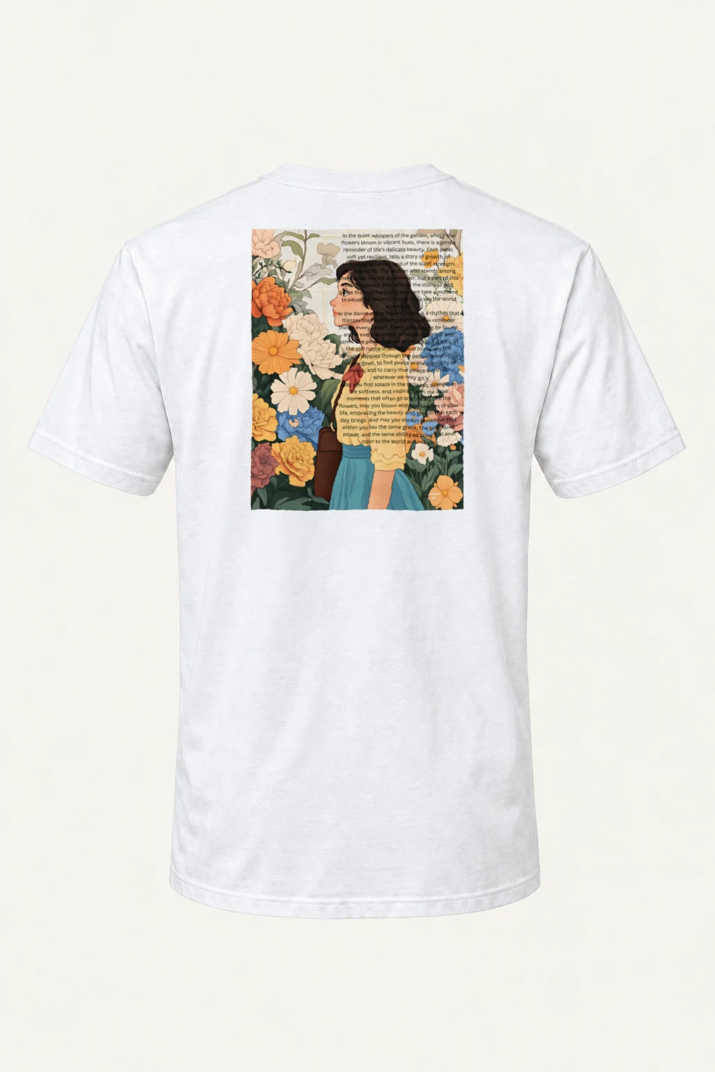 "Quiet Garden Bloom" Heavyweight Unisex Crewneck T-shirt | Gildan 5000