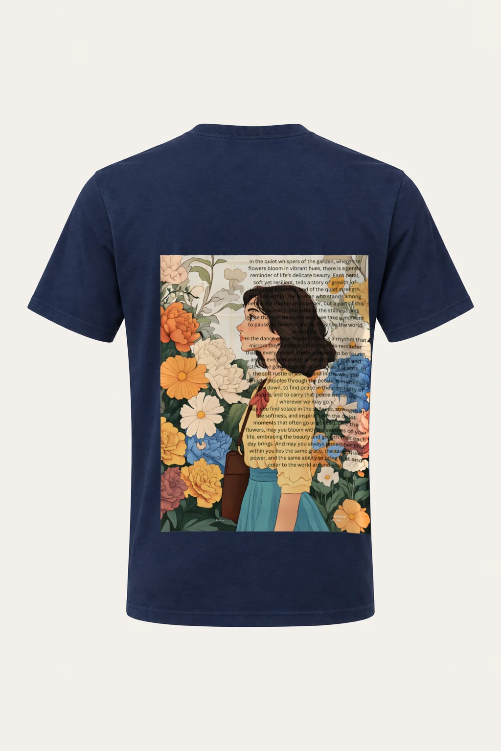 "Quiet Garden Bloom" Heavyweight Unisex Crewneck T-shirt | Gildan 5000