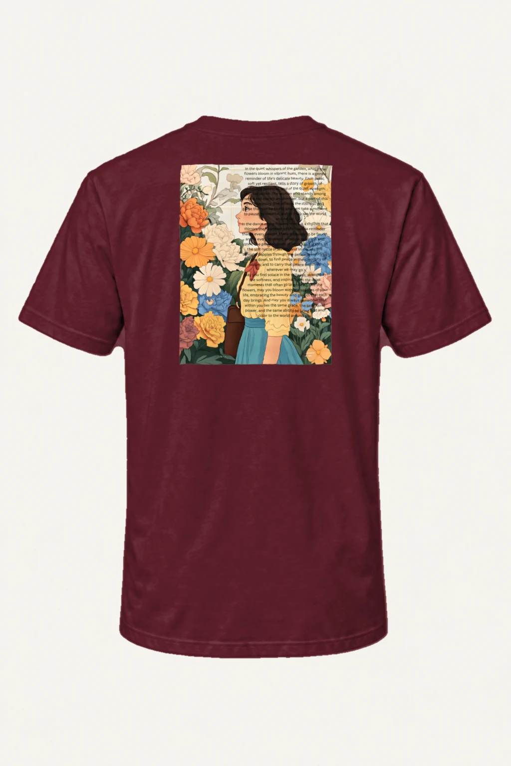 "Quiet Garden Bloom" Heavyweight Unisex Crewneck T-shirt | Gildan 5000