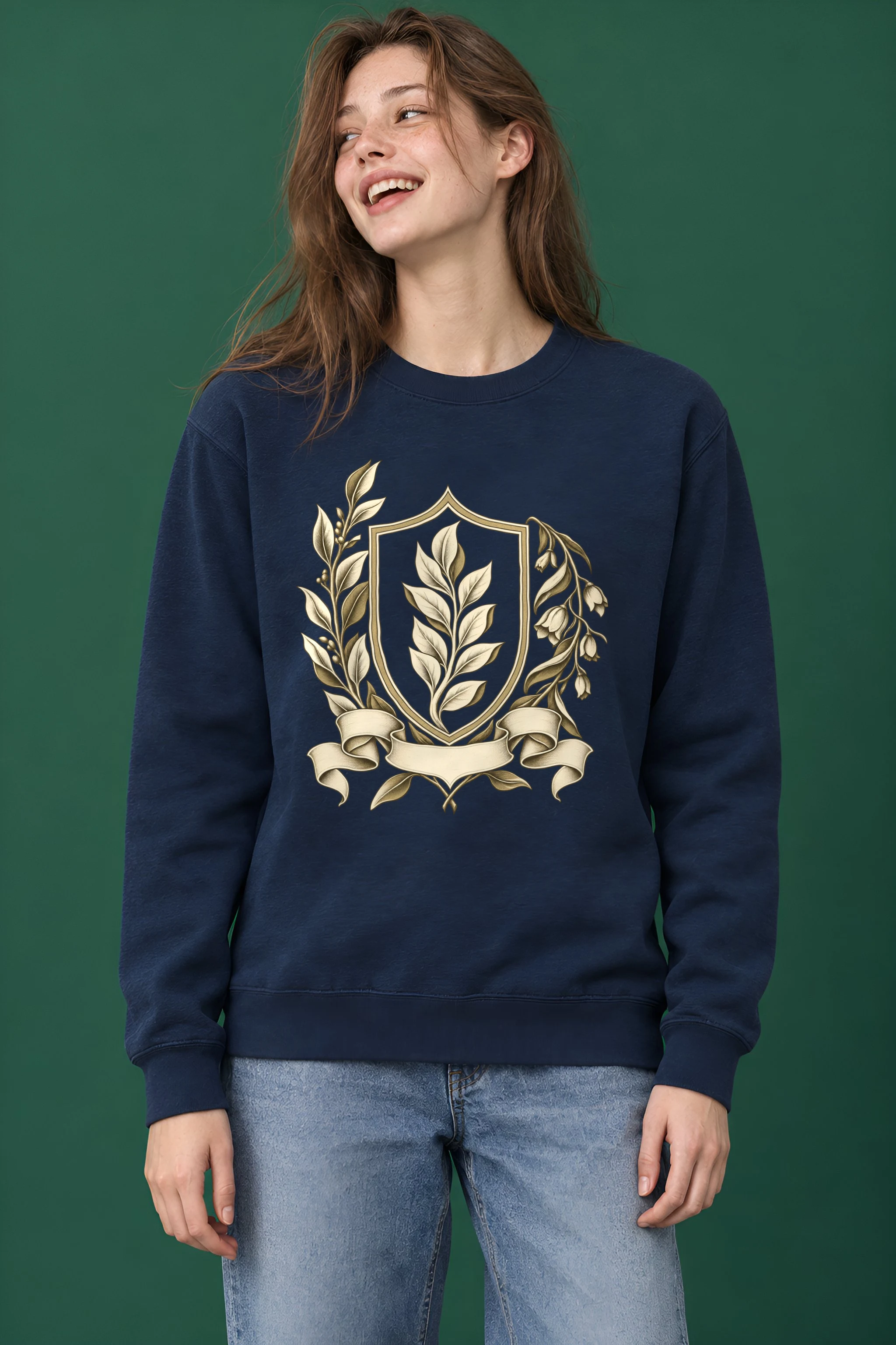 "Quiet Laurel Crest" Heavy Blend Unisex Crewneck Sweatshirt