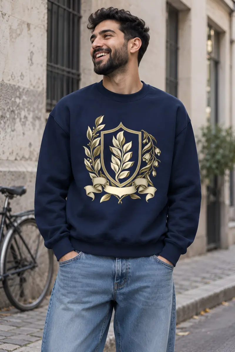 "Quiet Laurel Crest" Heavy Blend Unisex Crewneck Sweatshirt